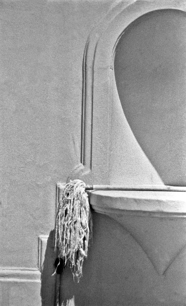 This diptych is inspired by American photographer, Gordon Parks. A photograph of Ella Watson standing with a broom and a mop in front of the American flag (i)