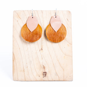 Earrings - Gem - Springbok Hide