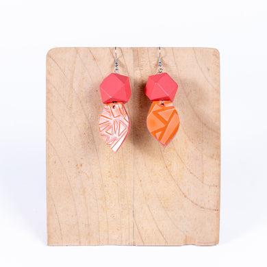 Earrings-Sposh Mini Drop Pink and Orange