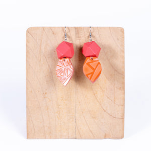 Earrings-Sposh Mini Drop Pink and Orange