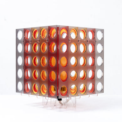 151 T Cube Standard Silver Table Lamp
