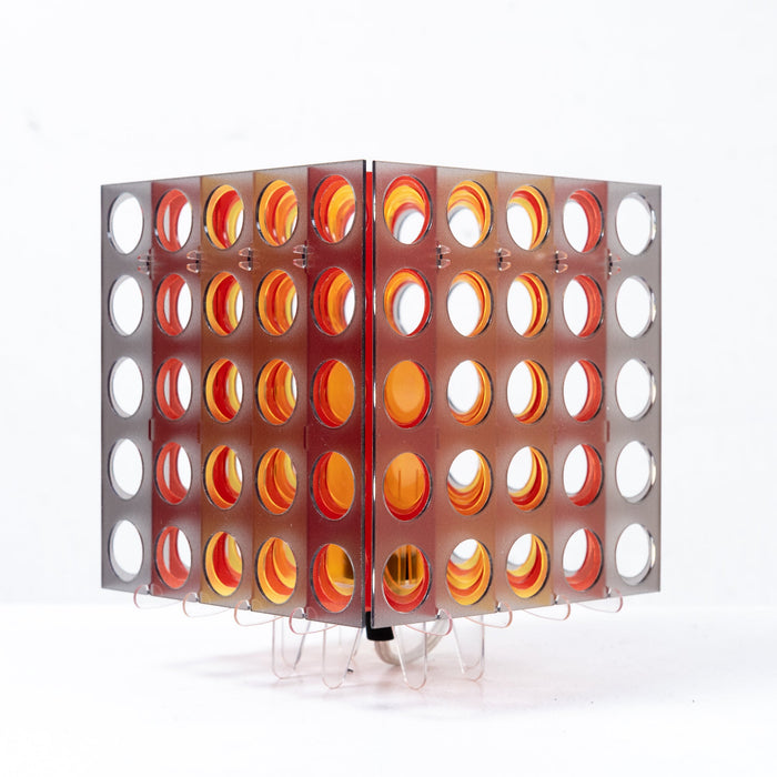 151 T Cube Standard Silver Table Lamp