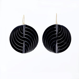Earrings - Circle - Black