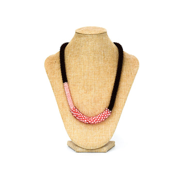 Necklace - Brown Pink rope small
